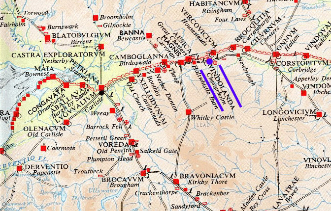Extraits de la carte Map of Roman Britain